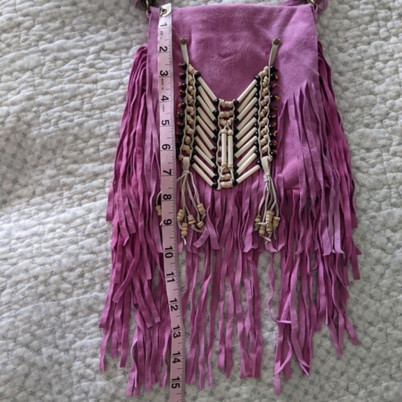 🦄 Rare Spell Wild Belle Suede Fringe Crossbody Bag - Picture 3 of 11